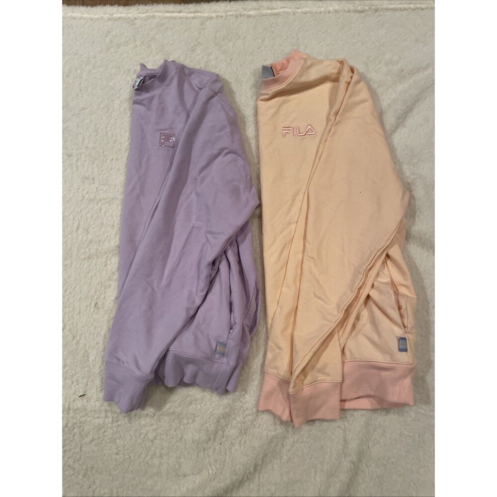 2-Women’s fila Sweatshirt Purple / Peach/Pink Size S